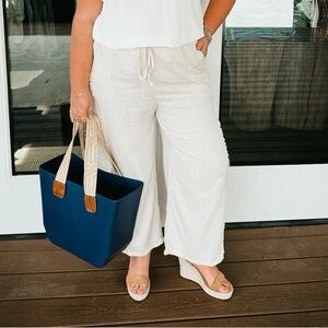 Women's ecru Linen Pants